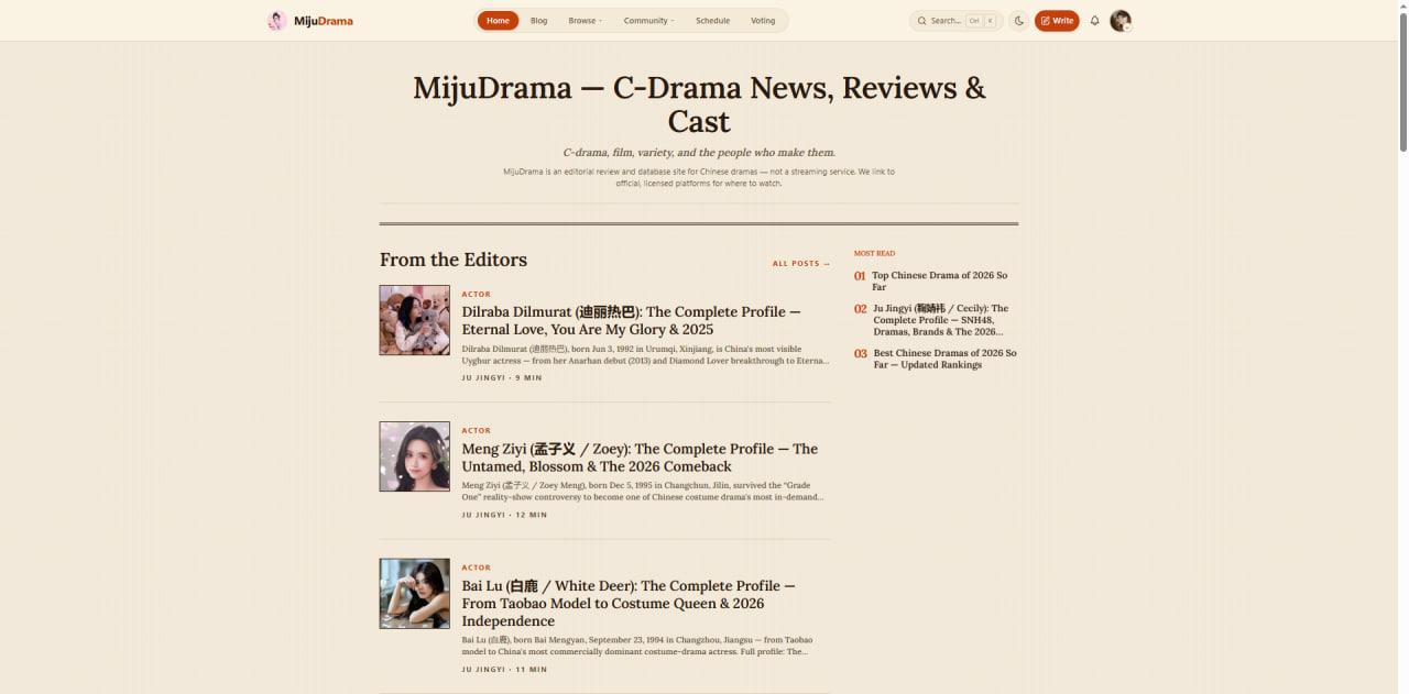 MijuDrama project interface