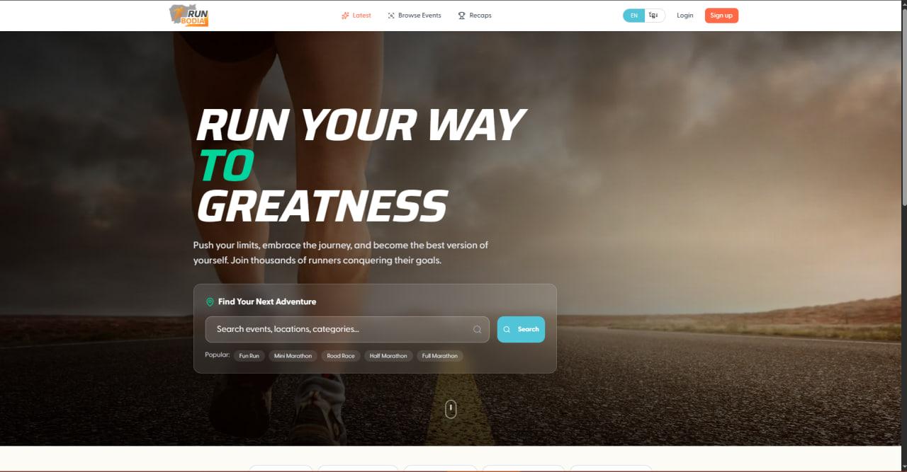 RunBodia project interface